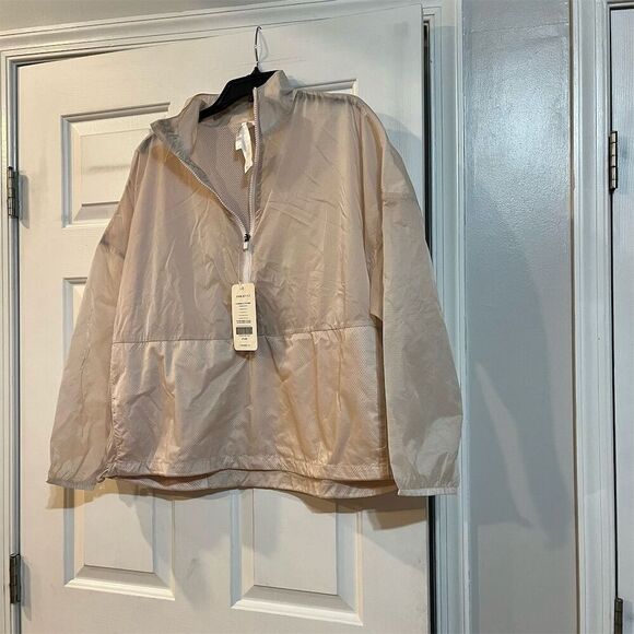 Fabletics Women's Cropped Half Zip Jacket Beige Size M - Picture 2 of 7